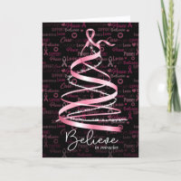 Breast Cancer Awareness Christmas Pink Ribbon Tree