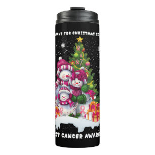 Breast Cancer Awareness Christmas Tree Thermal Tumbler