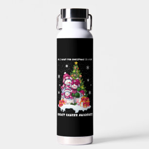 Breast Cancer Awareness Christmas Tree Water Bottle