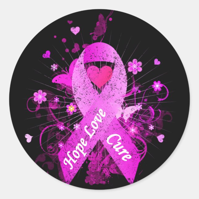 Breast Cancer Awareness Classic Round Sticker (Front)