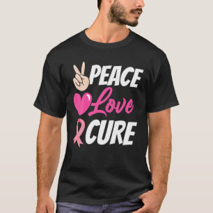 Breast Cancer Awareness Costume Pink Peace Cure Fa T-Shirt
