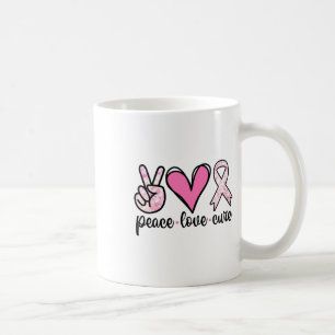 Breast Cancer Awareness Costume Pink Peace Love Cu Coffee Mug