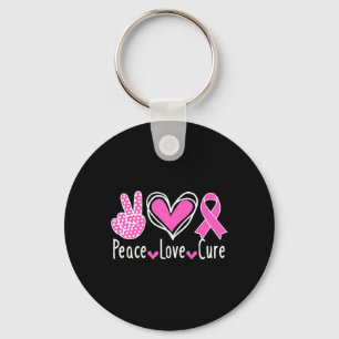 Breast Cancer Awareness Costume Pink Peace Love Cu Key Ring