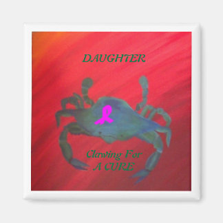 Breast Cancer Awareness Crab Magnet