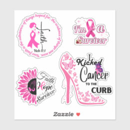 Breast Cancer Awareness Custom-Cut Vinyl Stickers