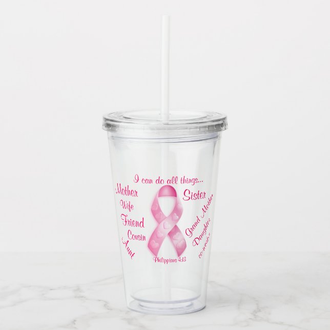 Breast Cancer Awareness  Customise it! Acrylic Tumbler (Front)