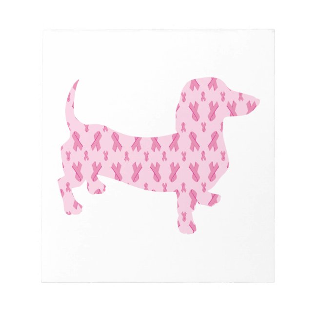Breast Cancer Awareness Dachshund Notepad (Front)