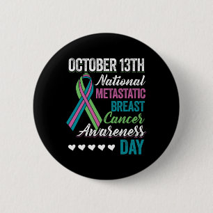 Breast Cancer Awareness Day October 13th  6 Cm Round Badge