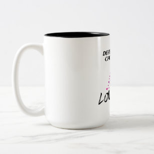 Breast Cancer Awareness: Defeat Breast Cancer with Two-Tone Coffee Mug