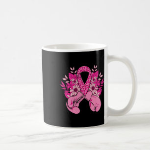 Breast Cancer Awareness Design Pink Ribbon Boxing  Coffee Mug
