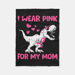Breast Cancer Awareness Dinosaur Kids I Wear Pink  Fleece Blanket