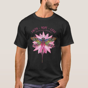 Breast Cancer Awareness Dragonfly Faith Hope Love T-Shirt