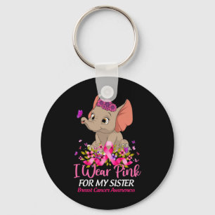 Breast Cancer Awareness Elephant I Wear Pink For M Key Ring