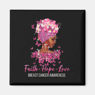 Breast Cancer Awareness Faith Hope Love Butterflie Magnet