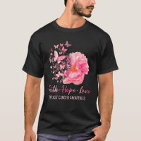 Breast Cancer Awareness Faith Hope Love Butterflie