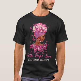 Breast Cancer Awareness Faith Hope Love Butterflie T-Shirt