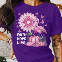 Breast Cancer Awareness Faith Hope Love Flamingo