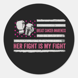 breast cancer awareness fight classic round sticker