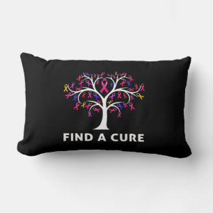 Breast Cancer Awareness Fight Find A Cure Tree Rib Lumbar Cushion