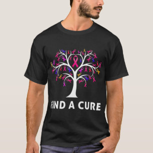 Breast Cancer Awareness Fight Find A Cure Tree Rib T-Shirt