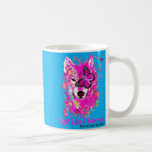 Breast Cancer Awareness Fight Like A Warrior Wolf Coffee Mug