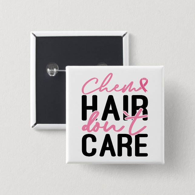 Breast Cancer Awareness Fighter Pink Ribbon Chemo 15 Cm Square Badge (Front & Back)