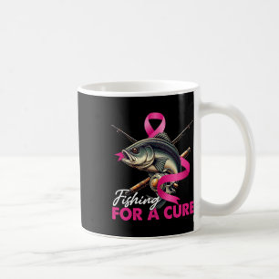 Breast Cancer Awareness Fishing For A Cure Pink Ri Coffee Mug