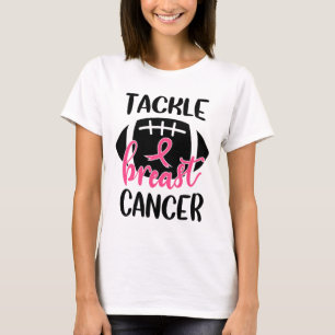 Breast Cancer Awareness Football Ribbon Tackle Bre T-Shirt