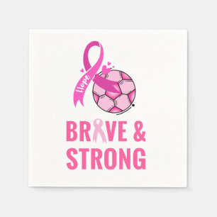 Breast Cancer Awareness for Soccer Pink ribbon Napkin