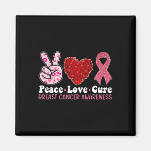 Breast Cancer Awareness For Women Pink Ribbon Peac Magnet