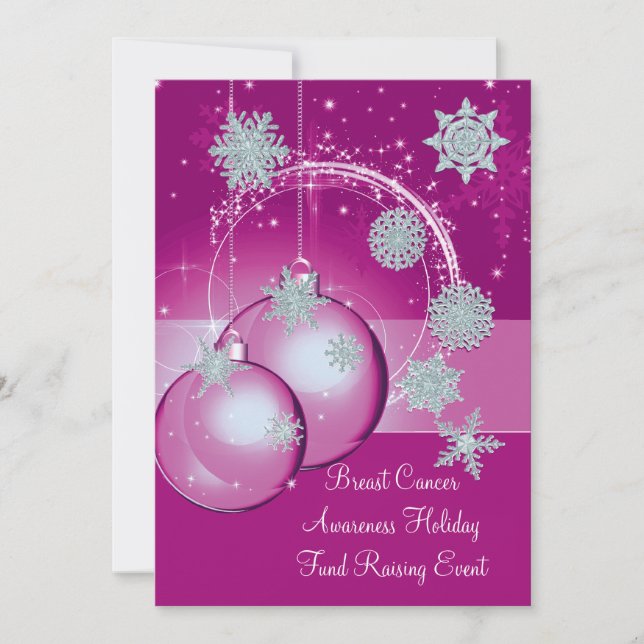 Breast Cancer Awareness Fund Raising Christmas Invitation (Front)