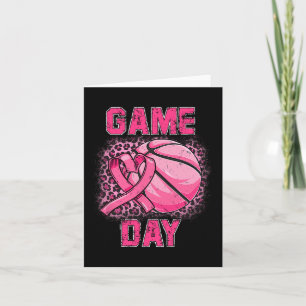 Breast Cancer Awareness Game Day Pink Bysketbyll S Card