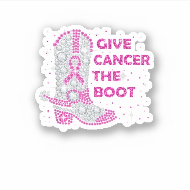 Breast Cancer Awareness Give Cancer The Boot Pink  (Front)