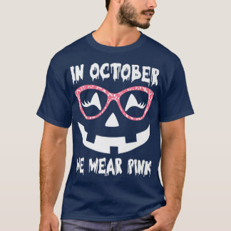 Breast Cancer Awareness Halloween Jack O'Lantern P T-Shirt