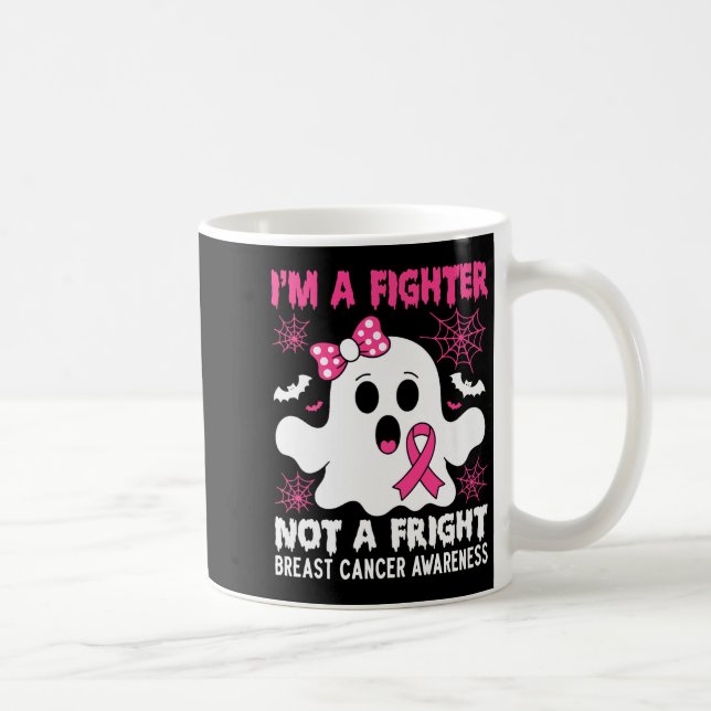 Breast Cancer Awareness Halloween Pink Ribbon Spoo Coffee Mug (Right)