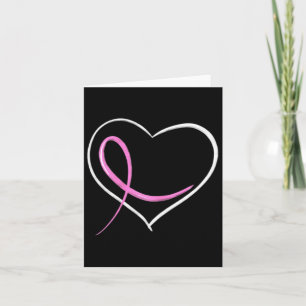 Breast Cancer Awareness Heart Design With Pink Rib Card
