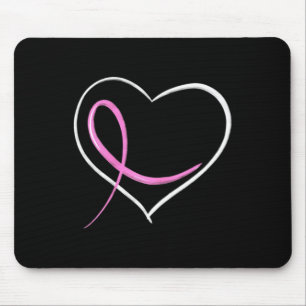 Breast Cancer Awareness Heart Design With Pink Rib Mouse Pad
