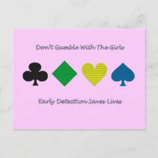 Breast Cancer Awareness/heart/diamond/club/spade Postcard