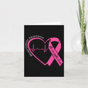 Breast Cancer Awareness Heart Pink Ribbon Support  Card