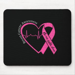 Breast Cancer Awareness Heart Pink Ribbon Support Mouse Pad