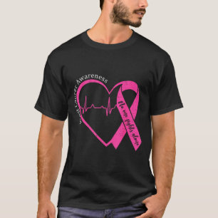 Breast Cancer Awareness Heart Pink Ribbon Support T-Shirt