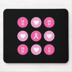 Breast Cancer Awareness Hearts Hope Mouse Pad