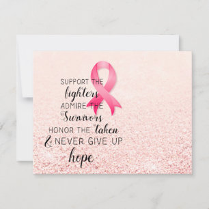 Breast Cancer Awareness Hope Inspirational Quote Card