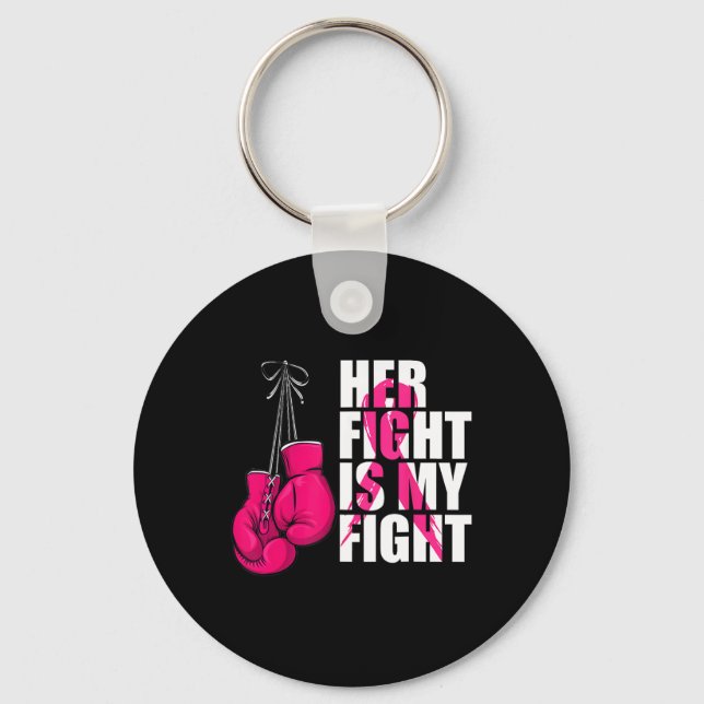 Breast Cancer Awareness Husband Support Squad  Key Ring (Front)