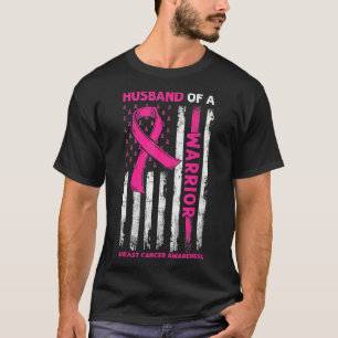 Breast Cancer Awareness Husbynd Of A Warrior Ameri T-Shirt