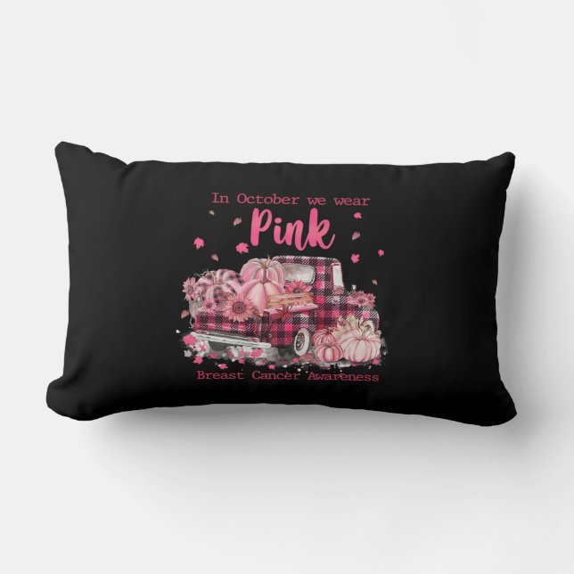 Breast Cancer Awareness In October We Wear Pink Ri Lumbar Cushion (Front)