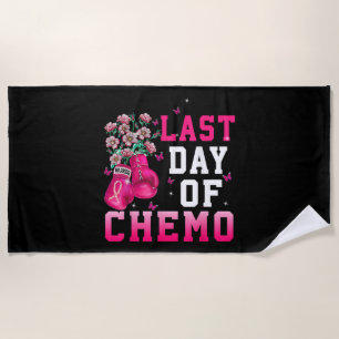 Breast Cancer Awareness Last Day of Chemo Warrior Beach Towel