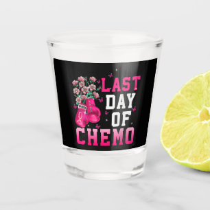 Breast Cancer Awareness Last Day of Chemo Warrior Shot Glass