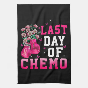Breast Cancer Awareness Last Day of Chemo Warrior Tea Towel