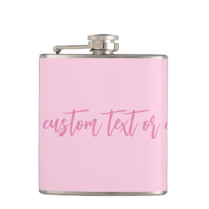 Breast cancer awareness light pink custom script hip flask